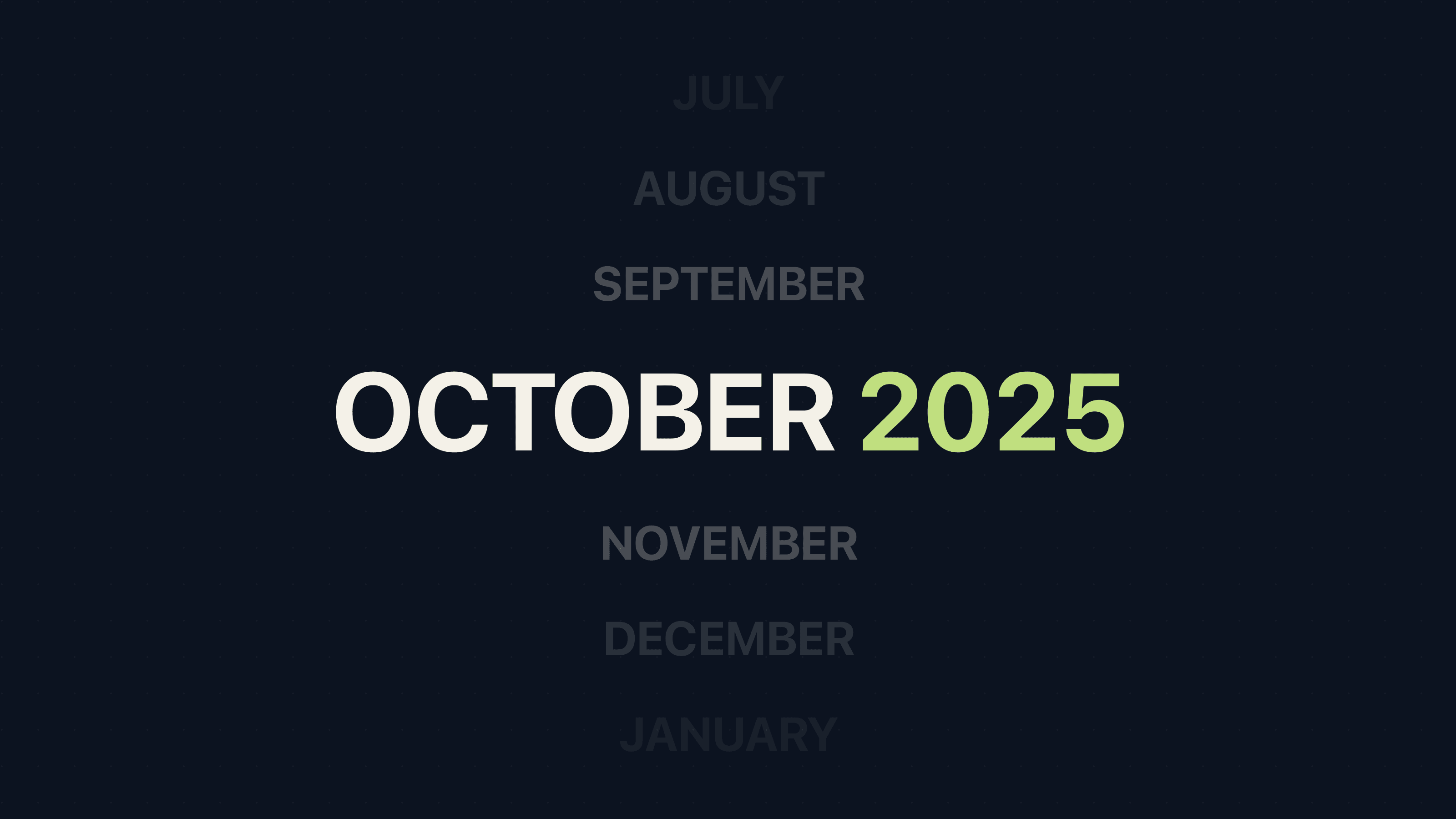 Changelog: October 2025