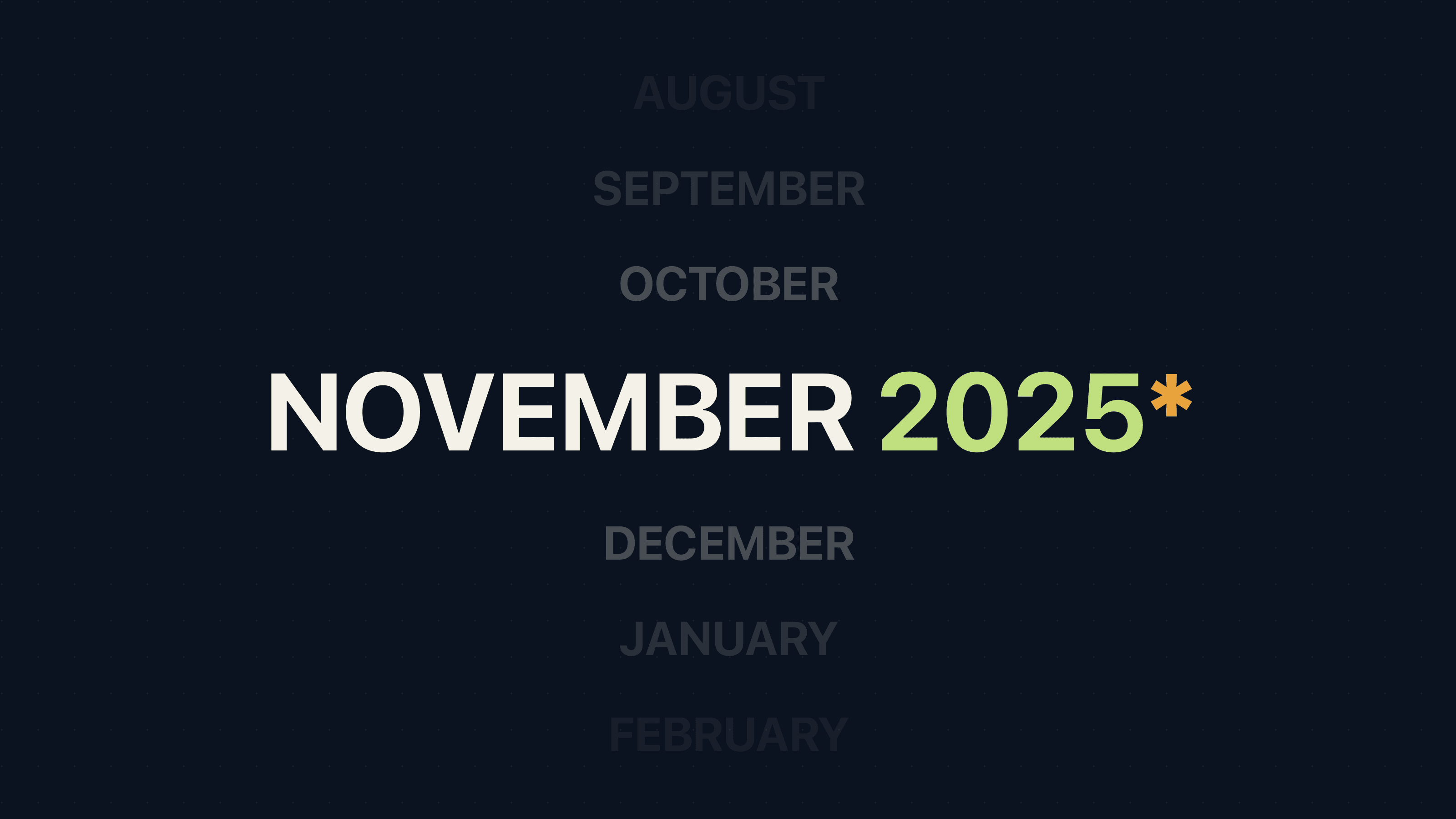 Changelog: November 2025