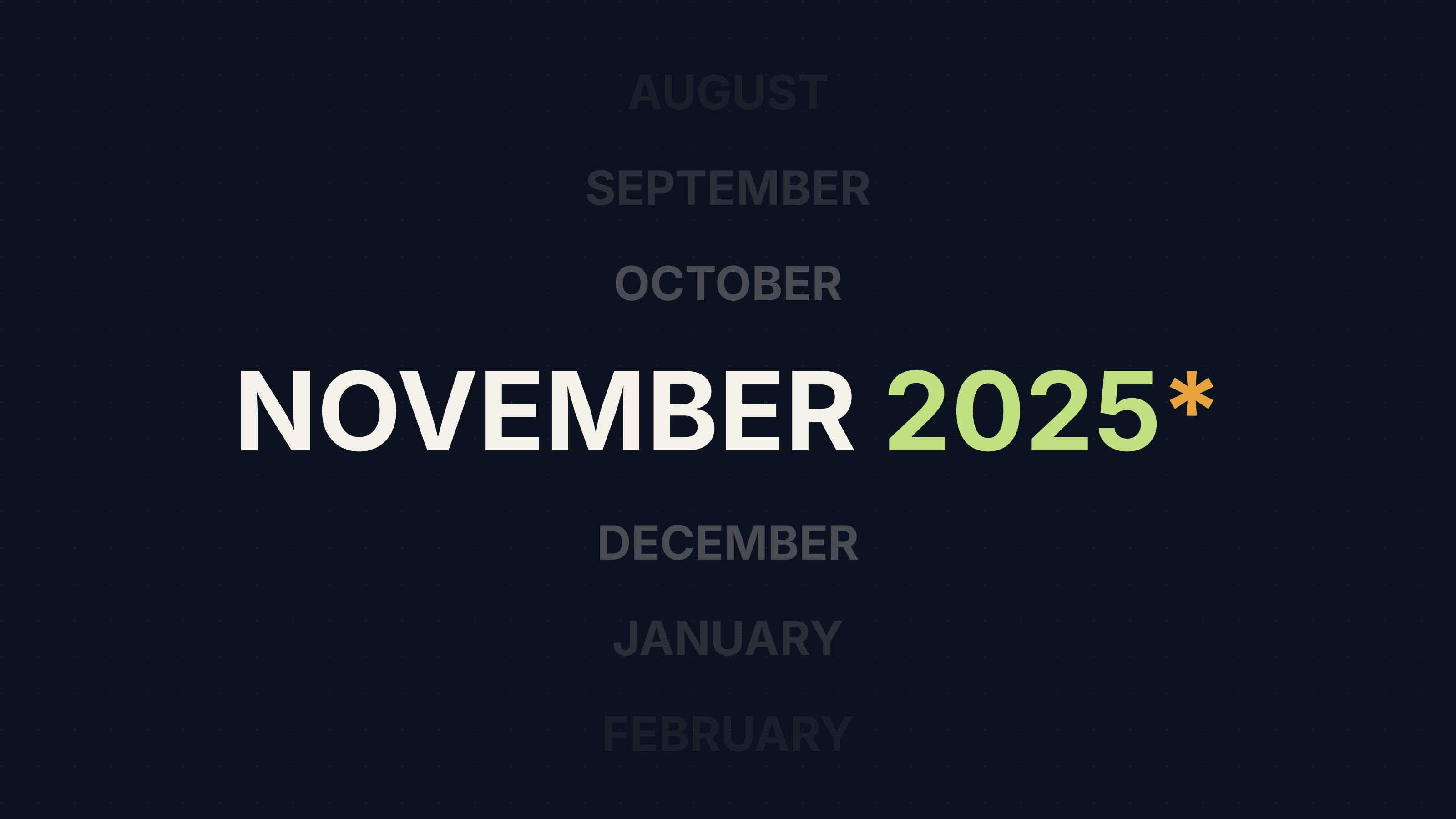 Changelog: November 2025