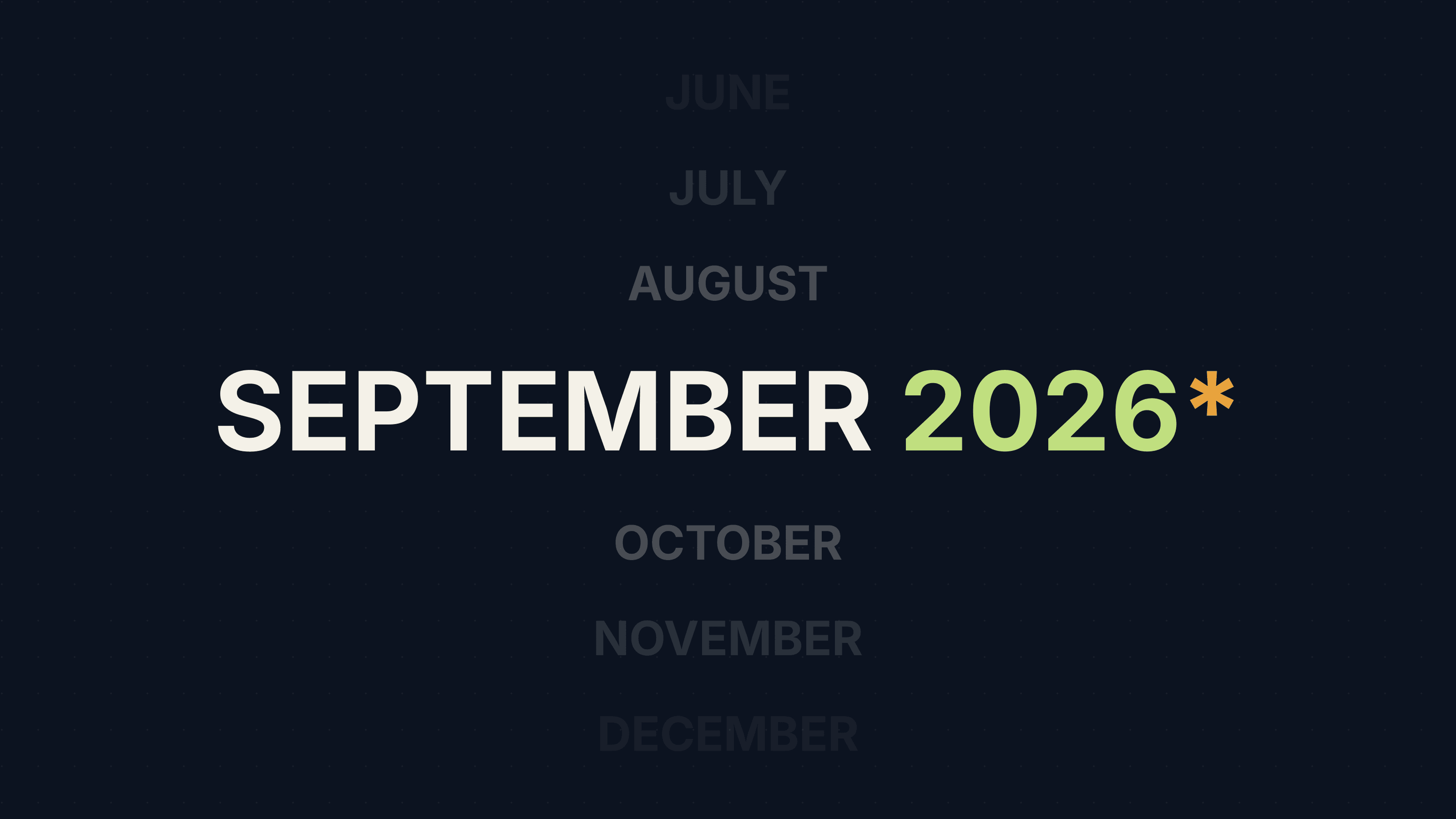 Changelog: September 2026